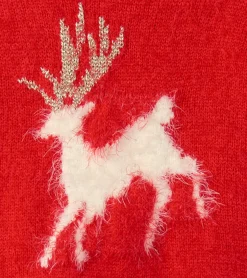 Clearance Christmas Reindeer Fuzzy Sweater Dress Dresses|Sweaters