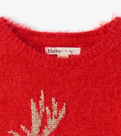 Clearance Christmas Reindeer Fuzzy Sweater Dress Dresses|Sweaters
