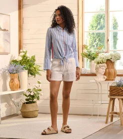 Hot Cindy Blouse - Light Blue Stripes Women Tops