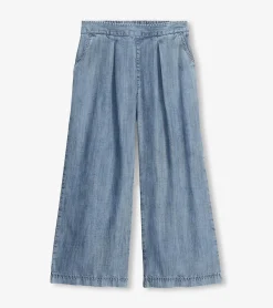 Best Cropped Wide Leg Pants - Blue Acid Rinse Women Bottoms