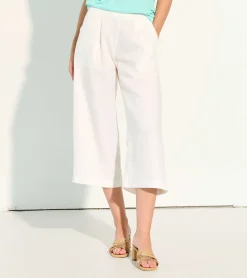 Outlet Cropped Wide Leg Pants - White Women Bottoms