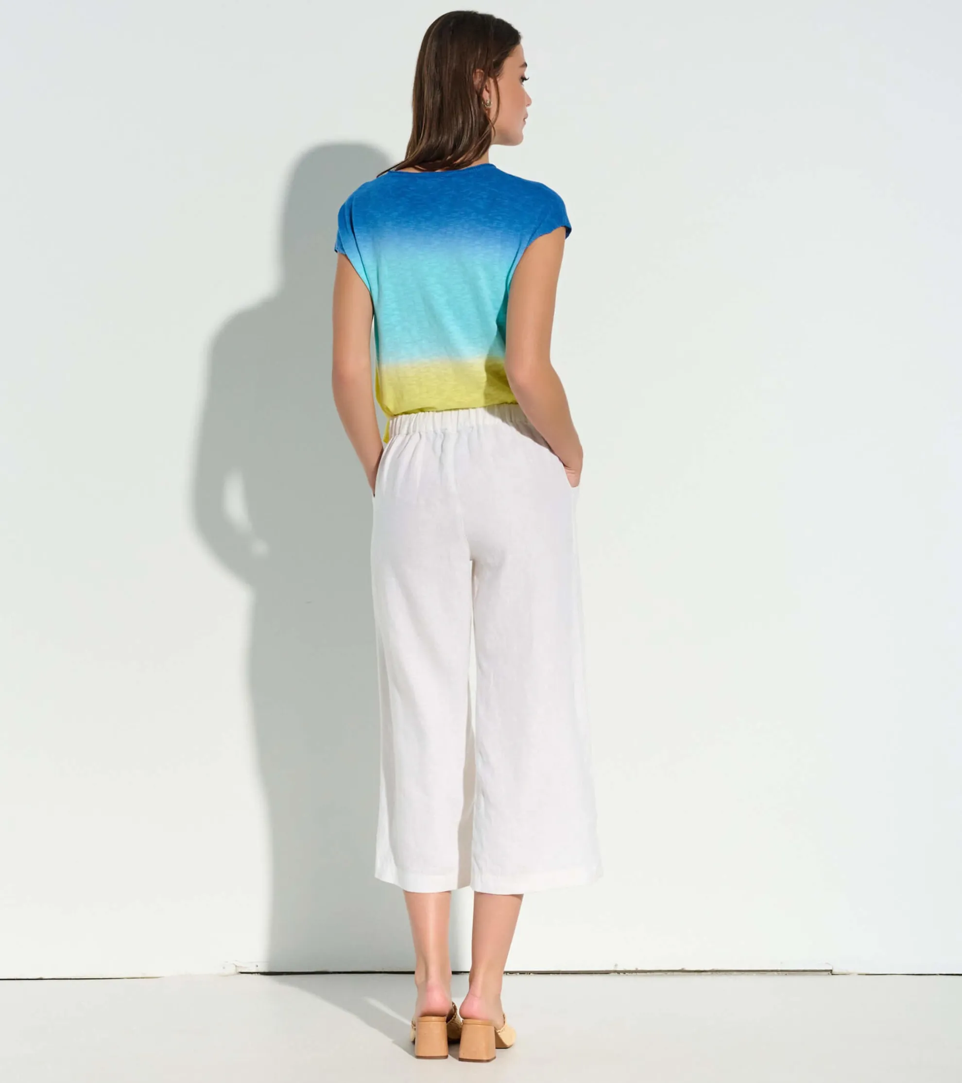 Outlet Cropped Wide Leg Pants - White Women Bottoms