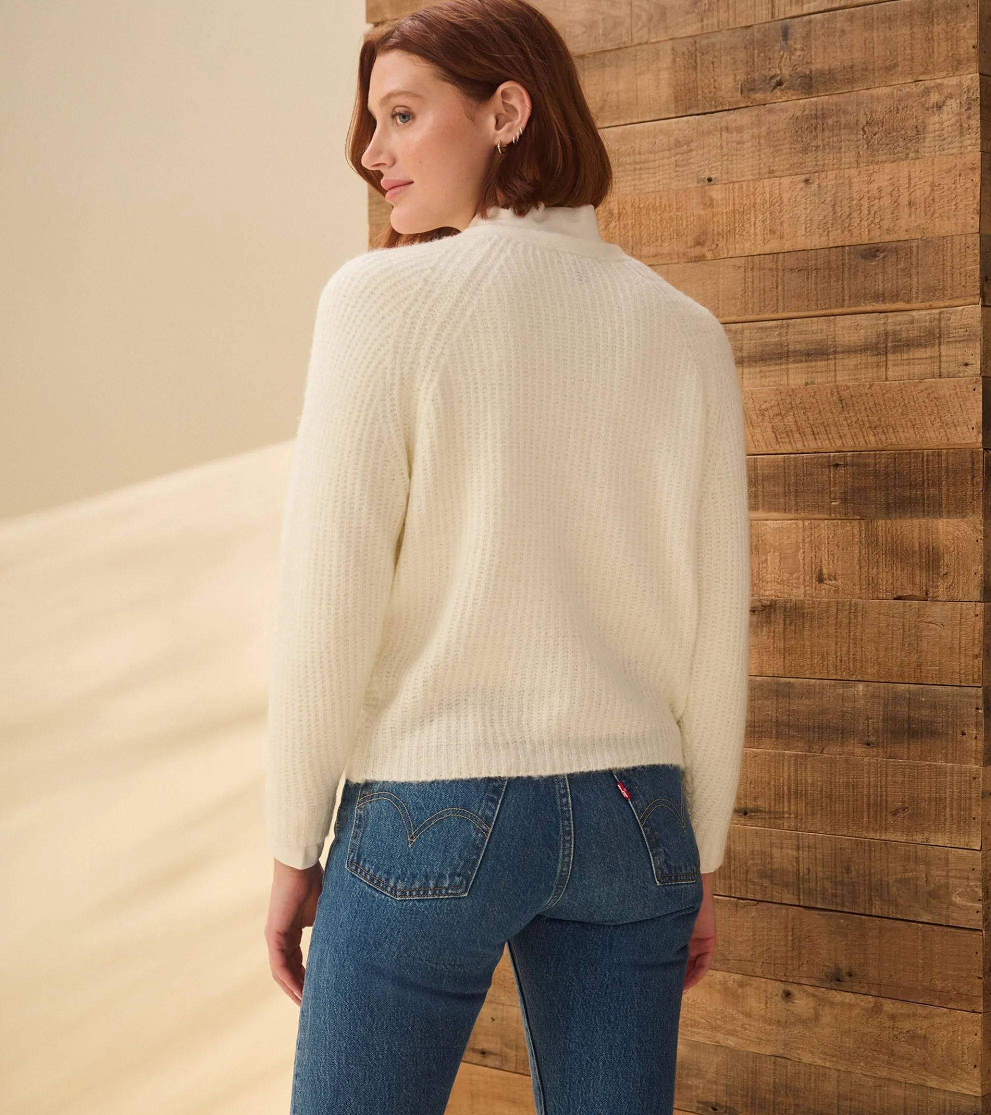 Hot Cross Over Sweater - Winter White Women Sweaters