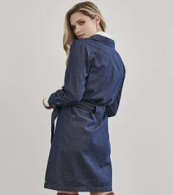 Online Denim Shirt Dress - Dark Wash Women Dresses|Tops