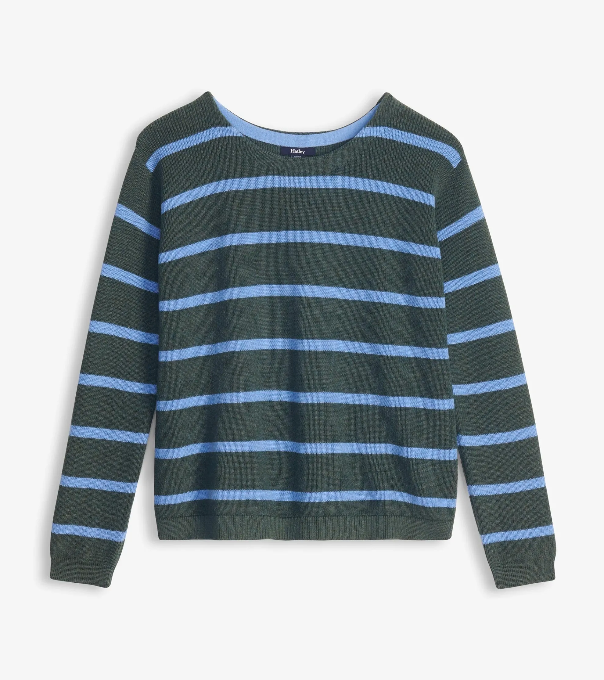 New Devon Sweater - Teal Heather Stripes Women Sweaters
