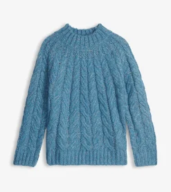 Online Dylan Cable Knit Sweater - Blue Heather Women Sweaters
