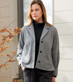Online Emily Relaxed Blazer - Charcoal Melange Women Sweaters|Outerwear