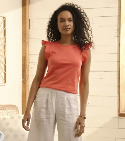 Hot Flutter Tank - Coral Women Tops