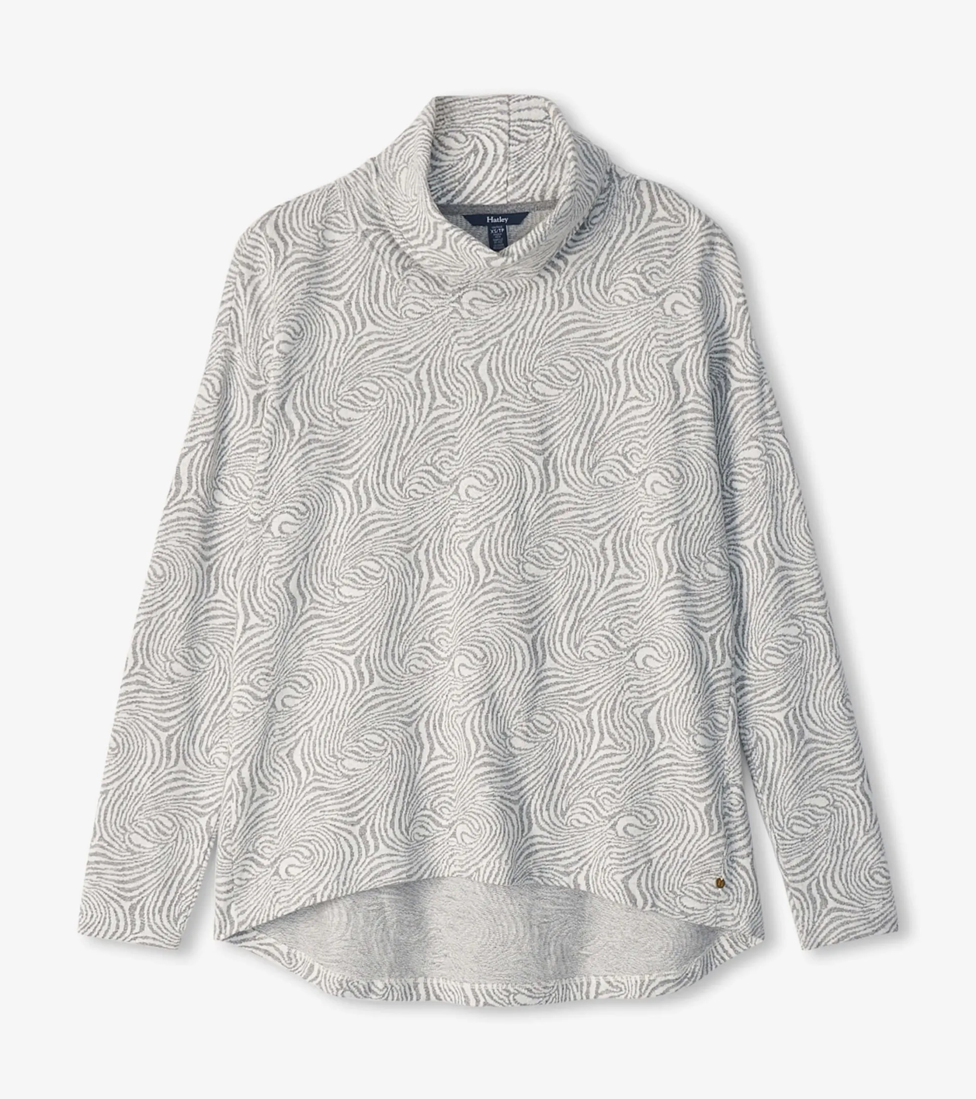Sale Funnel Neck Top - Textured Swirl Women Tops