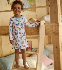 Best Girls Big Butterflies Long Sleeve Nightgown Sleepwear|Sleepwear