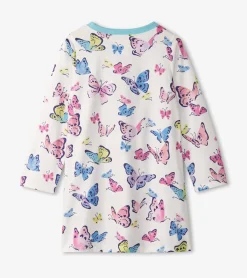 Best Girls Big Butterflies Long Sleeve Nightgown Sleepwear|Sleepwear