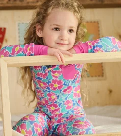 Outlet Girls Big Poppies Bamboo Pajama Set Sleepwear|Sleepwear