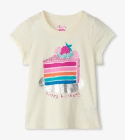 Discount Girls Birthday Cake Graphic Tee Tops