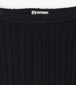 Sale Girls Black Cable Knit Leggings Bottoms
