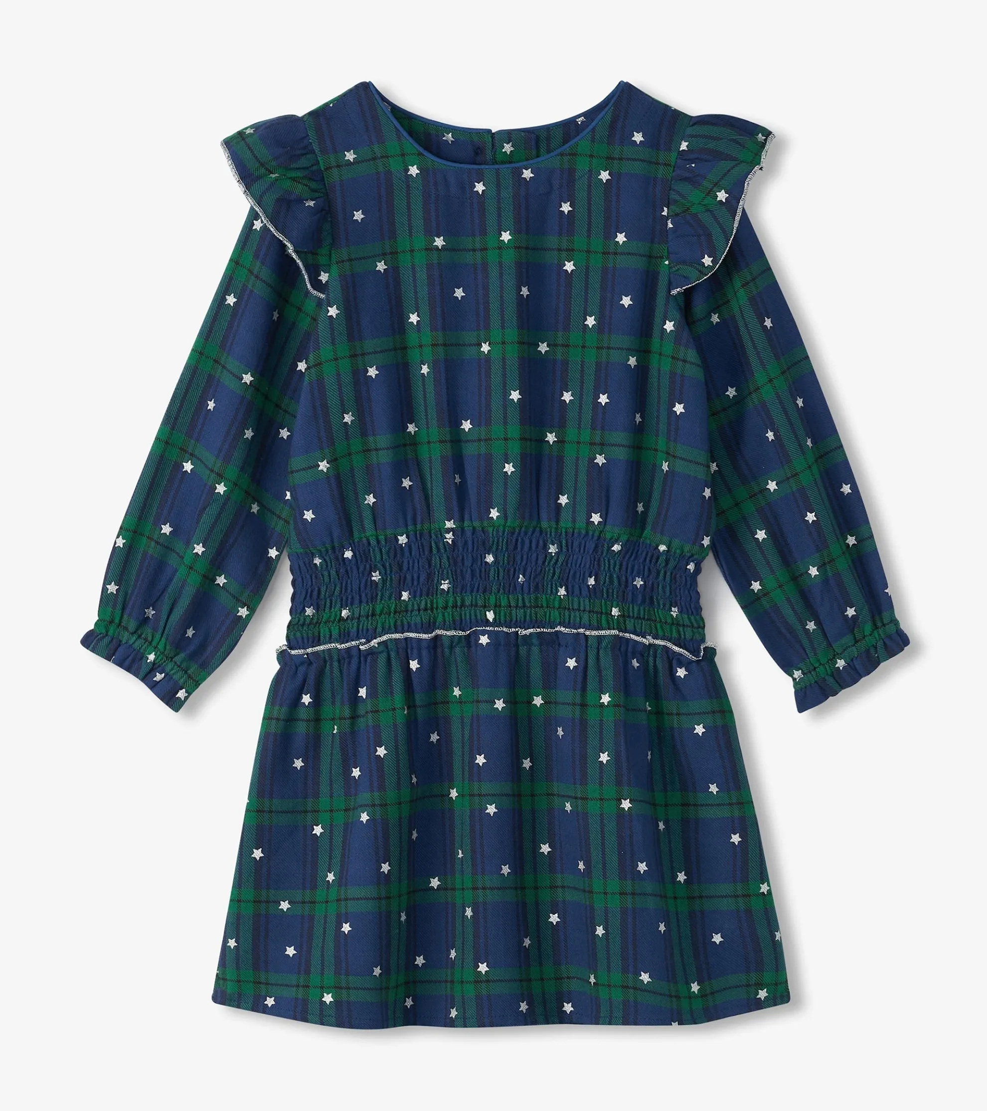 Outlet Girls Blackwatch Plaid Smocked Waist Dress Dresses