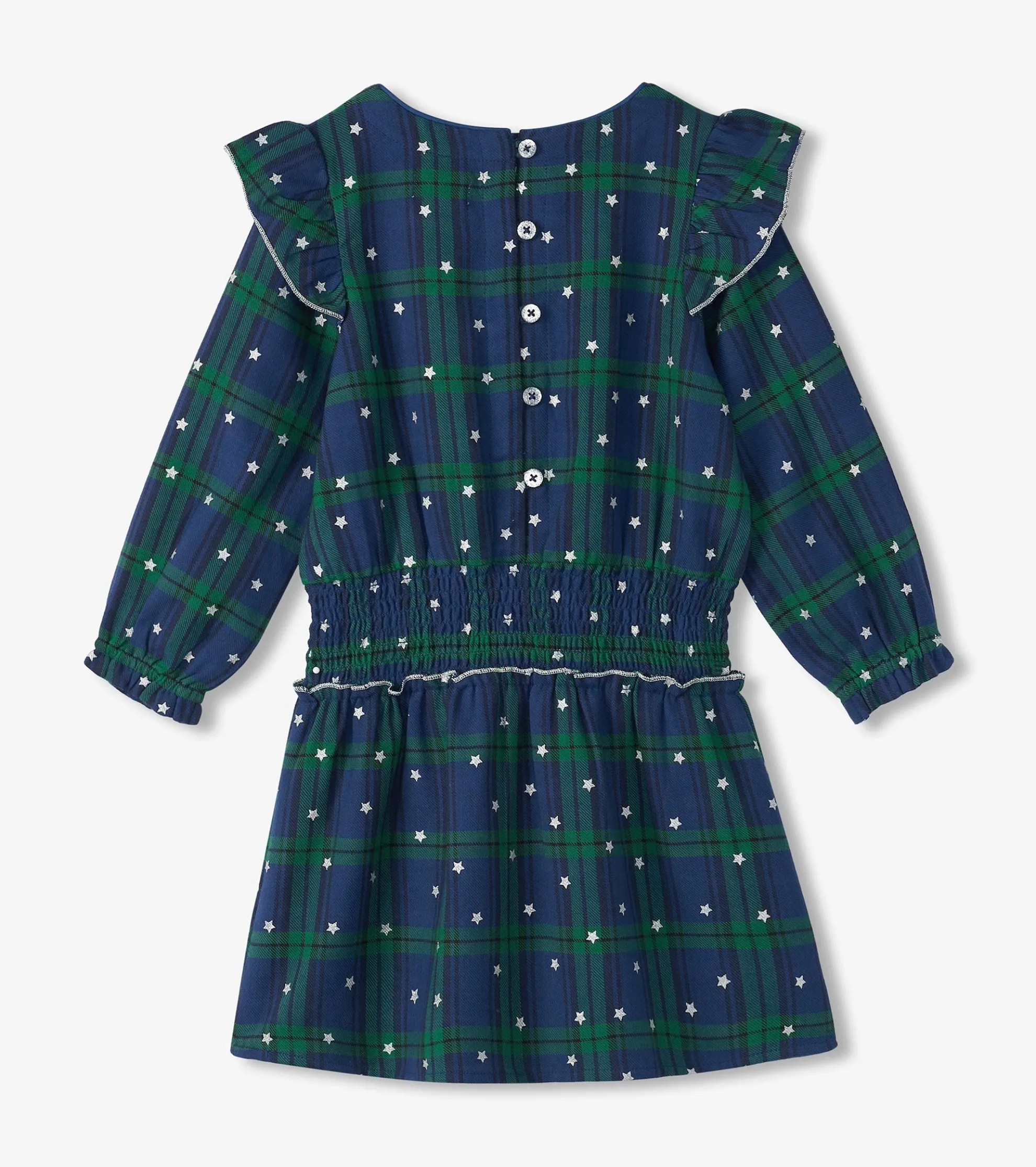 Outlet Girls Blackwatch Plaid Smocked Waist Dress Dresses