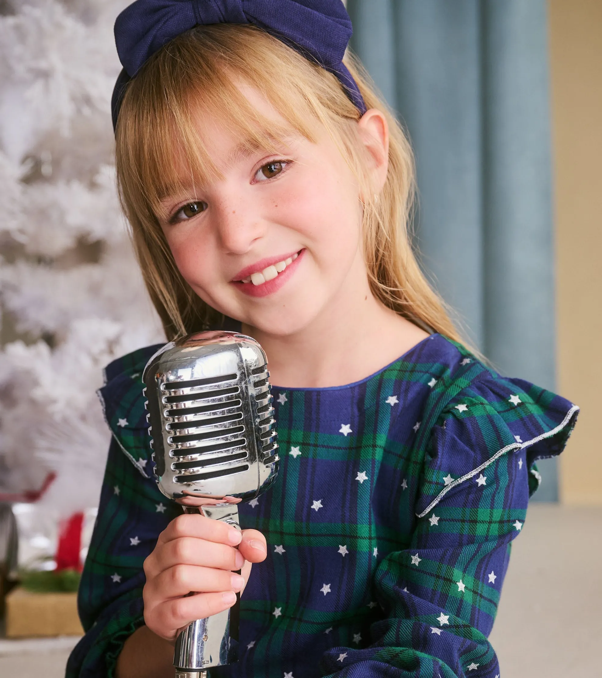 Outlet Girls Blackwatch Plaid Smocked Waist Dress Dresses