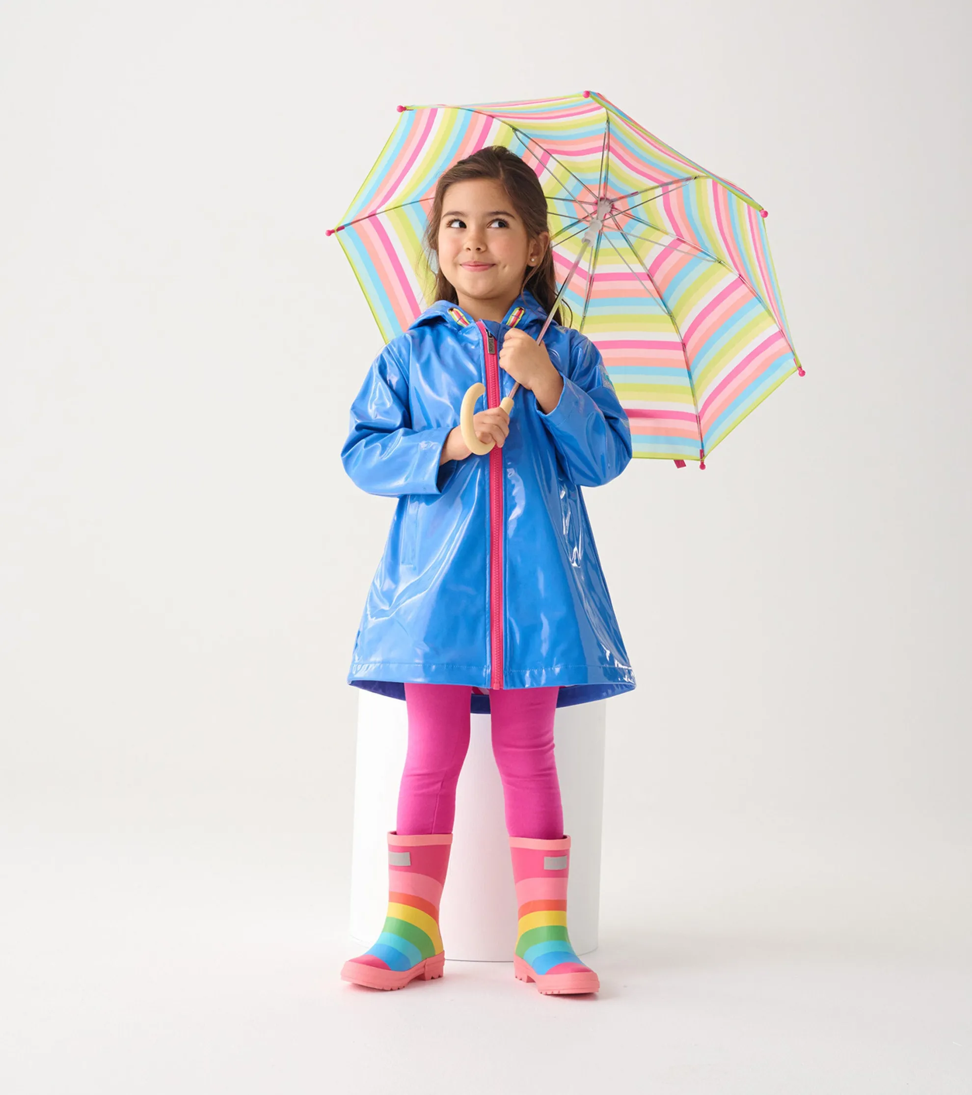 Online Girls Blue Glitter Swing Jacket Rainwear|Rainwear