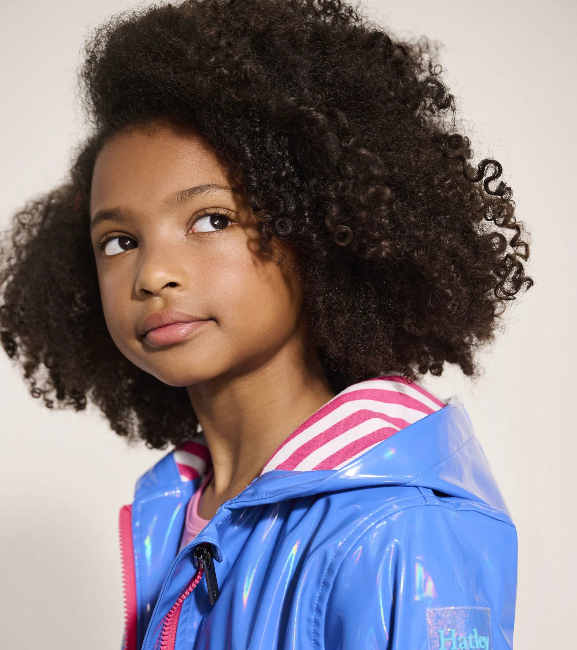 Online Girls Blue Glitter Swing Jacket Rainwear|Rainwear
