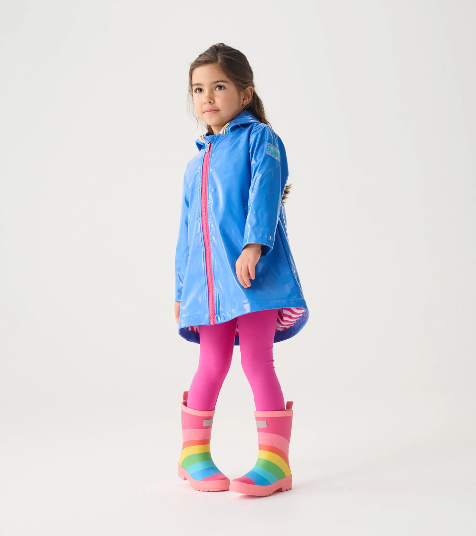 Online Girls Blue Glitter Swing Jacket Rainwear|Rainwear