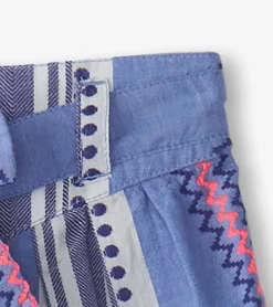 Sale Girls Boho Stripe Paper Bag Shorts Bottoms