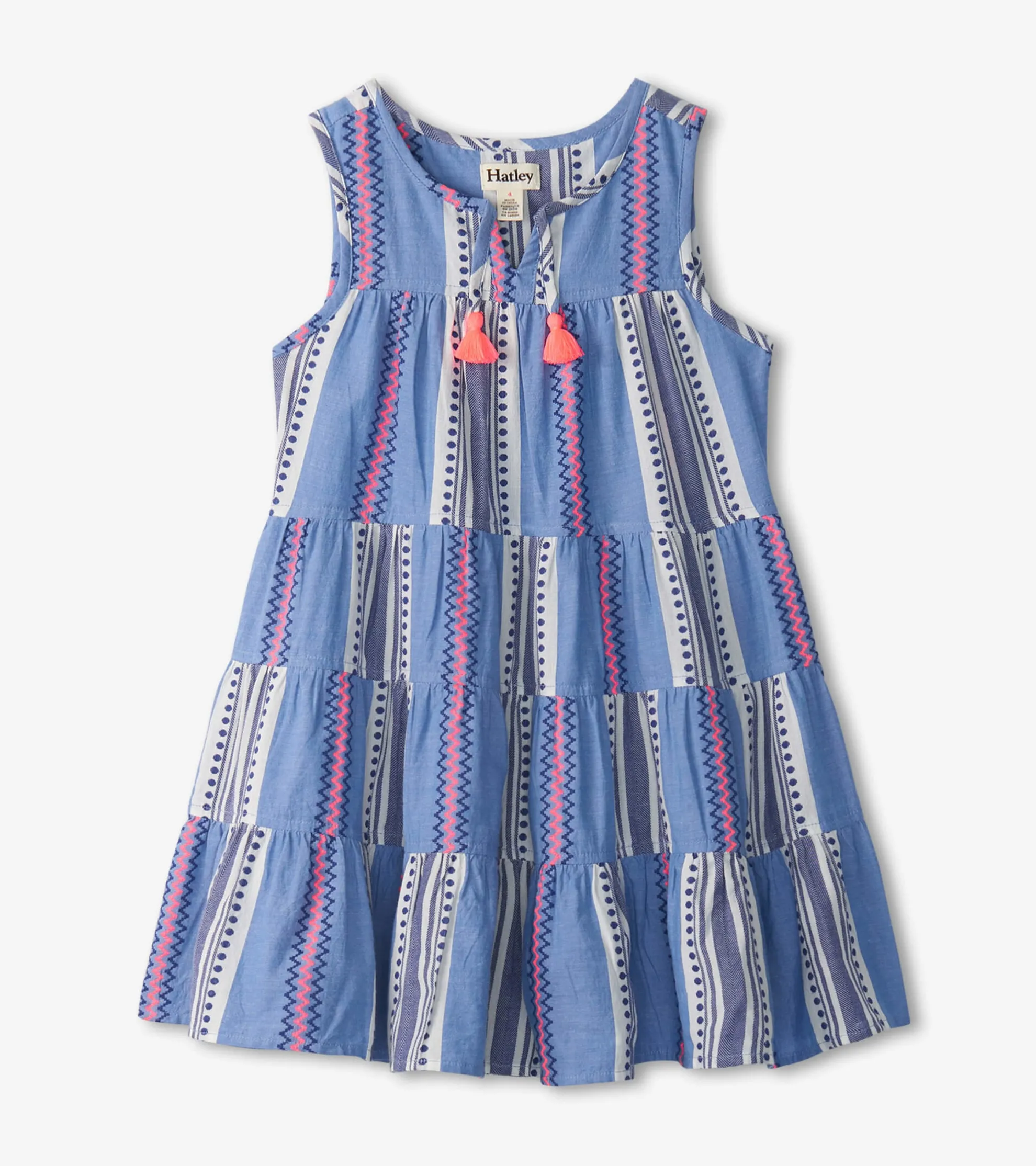 New Girls Boho Stripe Tiered Dress Dresses
