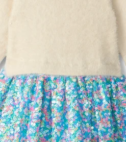 Sale Girls Cami Lace Fuzzy Mixed Sequin Skirt Dress Dresses