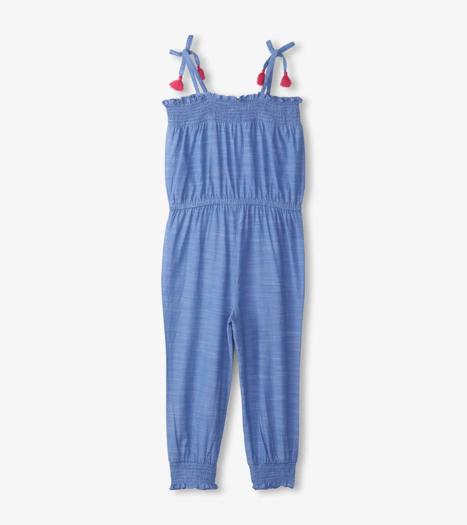 Hot Girls Chambray Smocked Jumpsuit Rompers