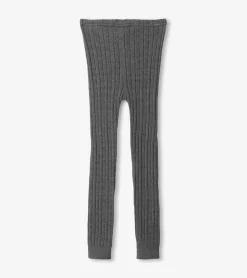 Clearance Girls Charcoal Cable Knit Tights Bottoms