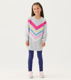 Girls Chevron Stripe Chunky Sweater Tunic Sweaters