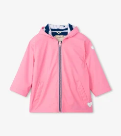 Outlet Girls Classic Pink Zip-Up Rain Jacket Rainwear|Rainwear