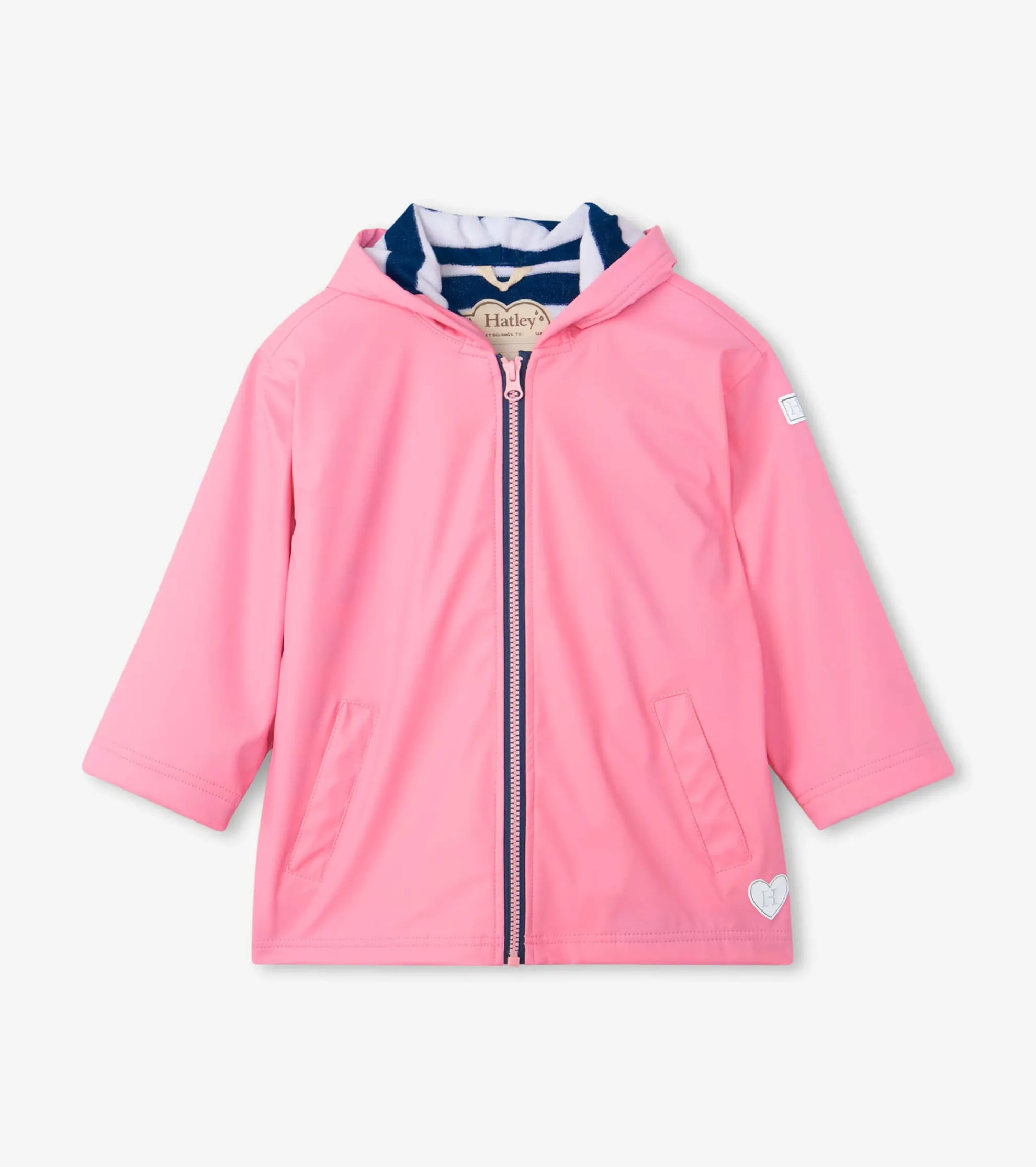Outlet Girls Classic Pink Zip-Up Rain Jacket Rainwear|Rainwear