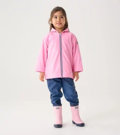 Outlet Girls Classic Pink Zip-Up Rain Jacket Rainwear|Rainwear