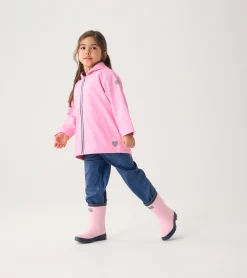 Outlet Girls Classic Pink Zip-Up Rain Jacket Rainwear|Rainwear