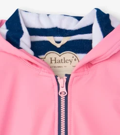 Outlet Girls Classic Pink Zip-Up Rain Jacket Rainwear|Rainwear