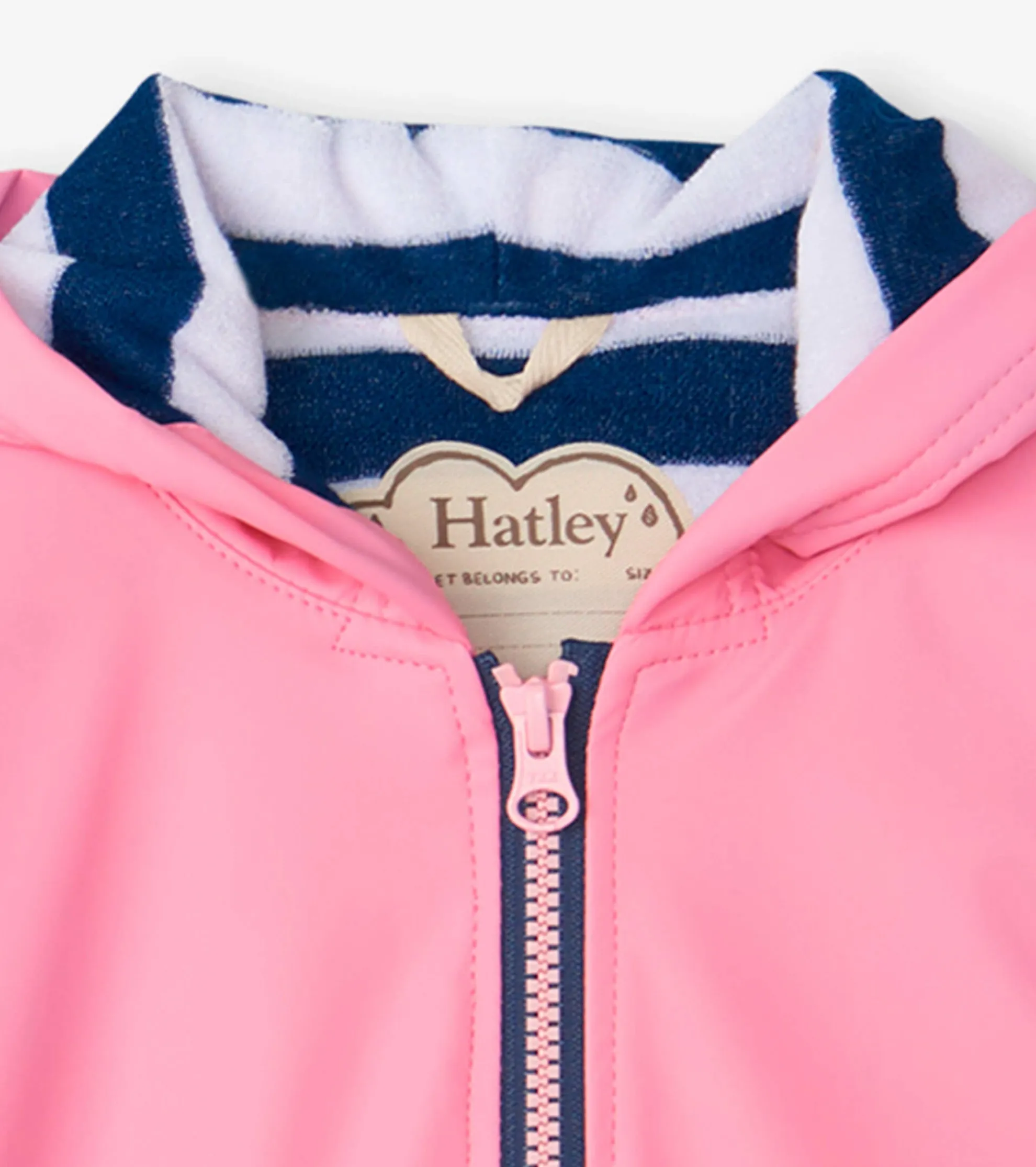 Outlet Girls Classic Pink Zip-Up Rain Jacket Rainwear|Rainwear