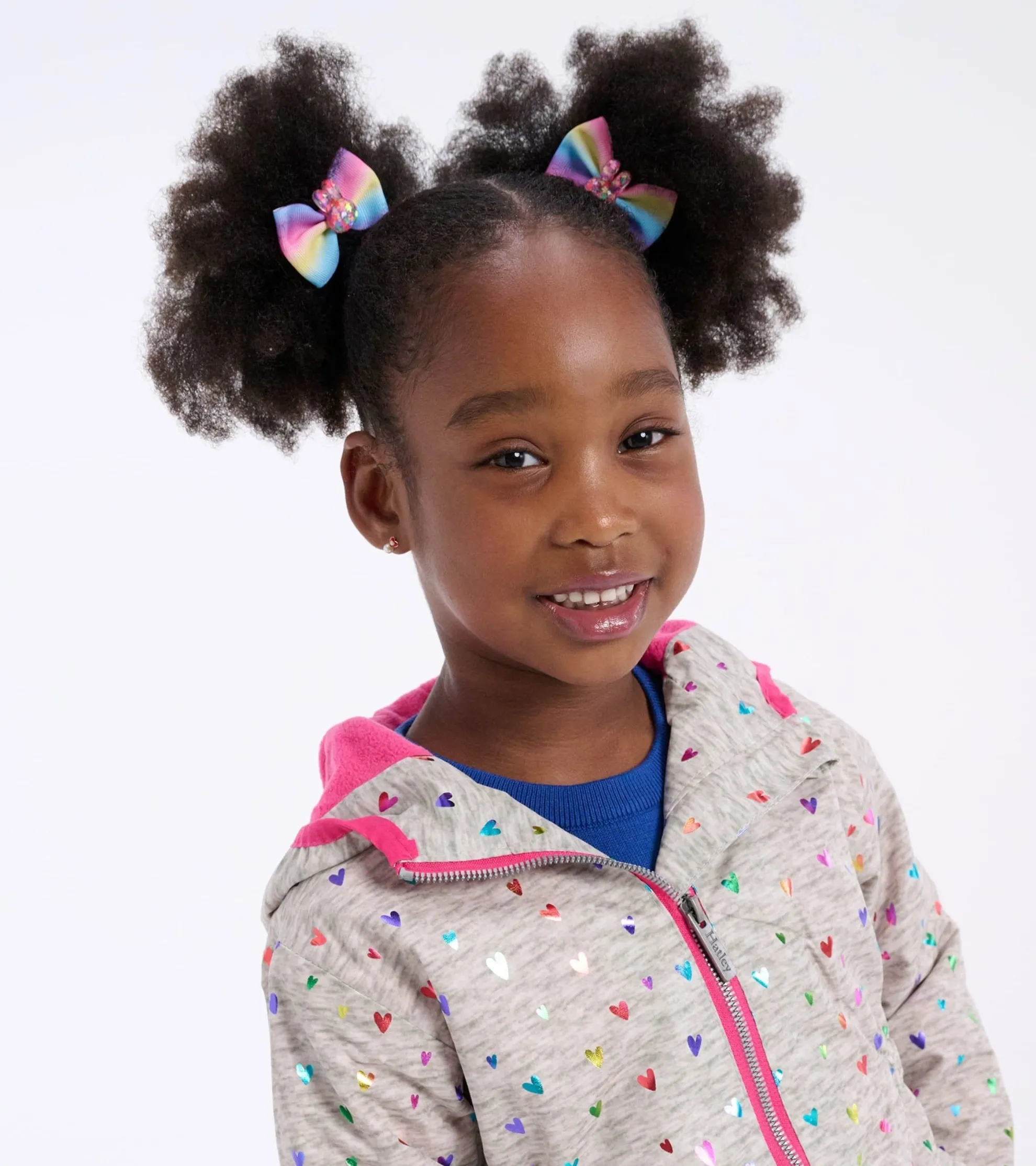 Outlet Girls Confetti Hearts Zip-Up Lightweight Rain Jacket Rainwear|Rainwear