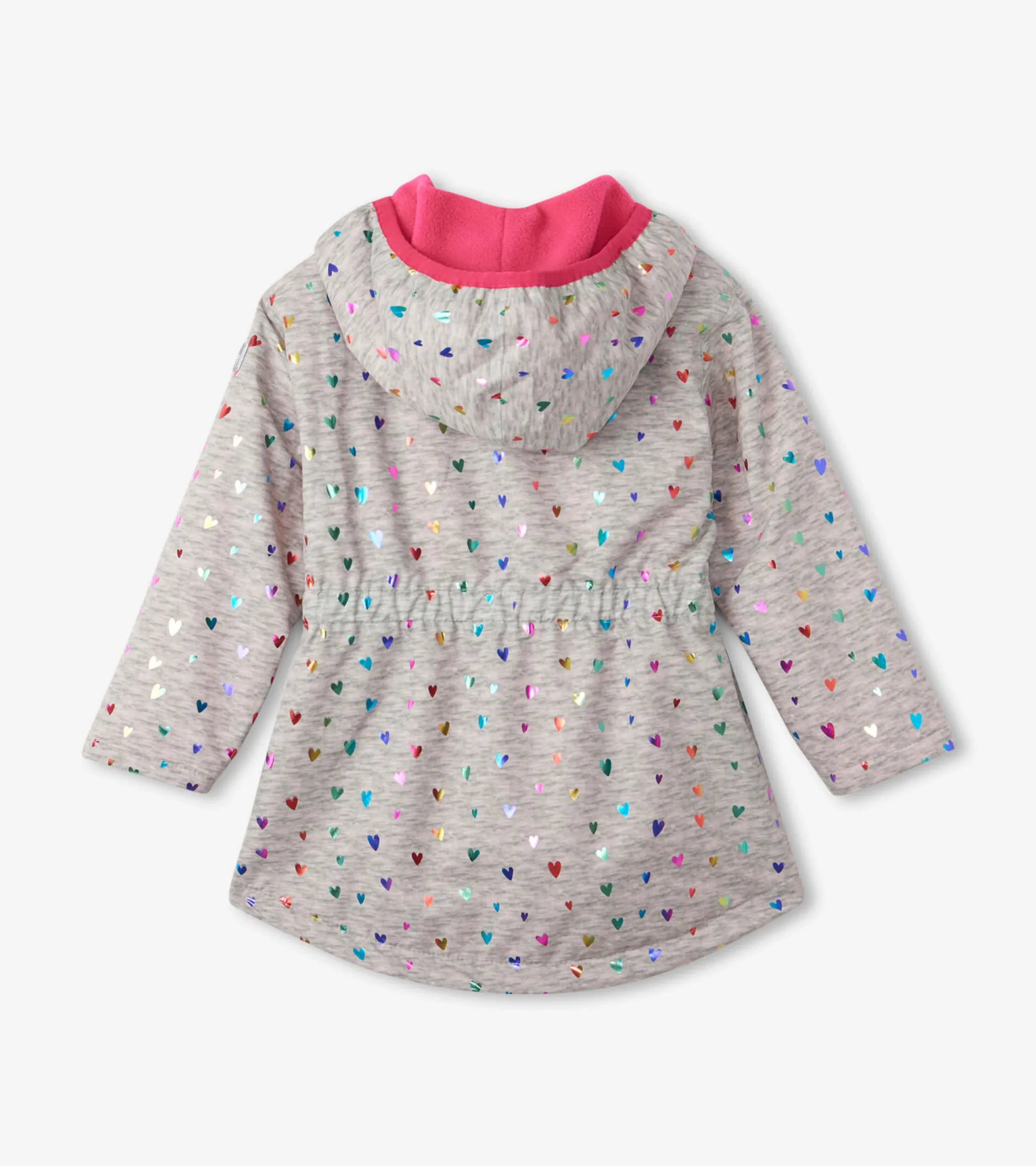 Outlet Girls Confetti Hearts Zip-Up Lightweight Rain Jacket Rainwear|Rainwear