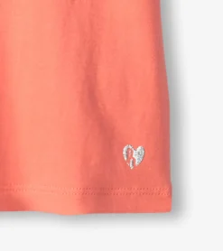 Outlet Girls Coral Twisted Sleeve Tee Tops