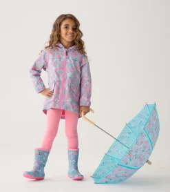 Clearance Girls Ditsy Floral Packable Rain Boots Rainwear|Rainwear
