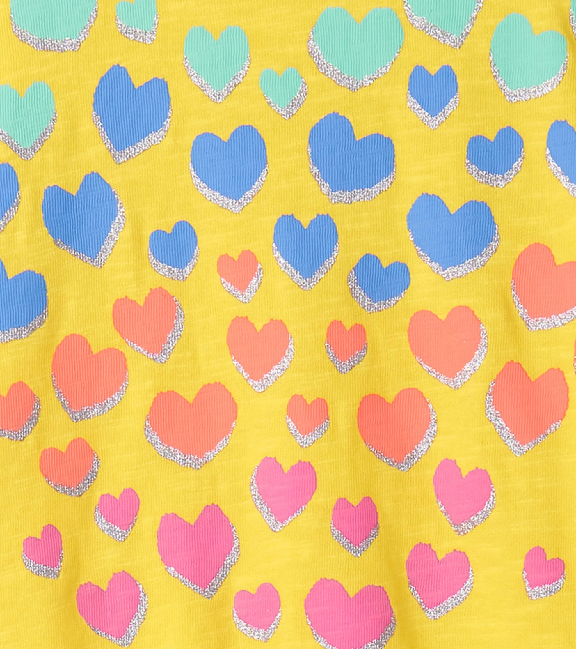 Online Girls Falling Hearts Graphic Tee Tops