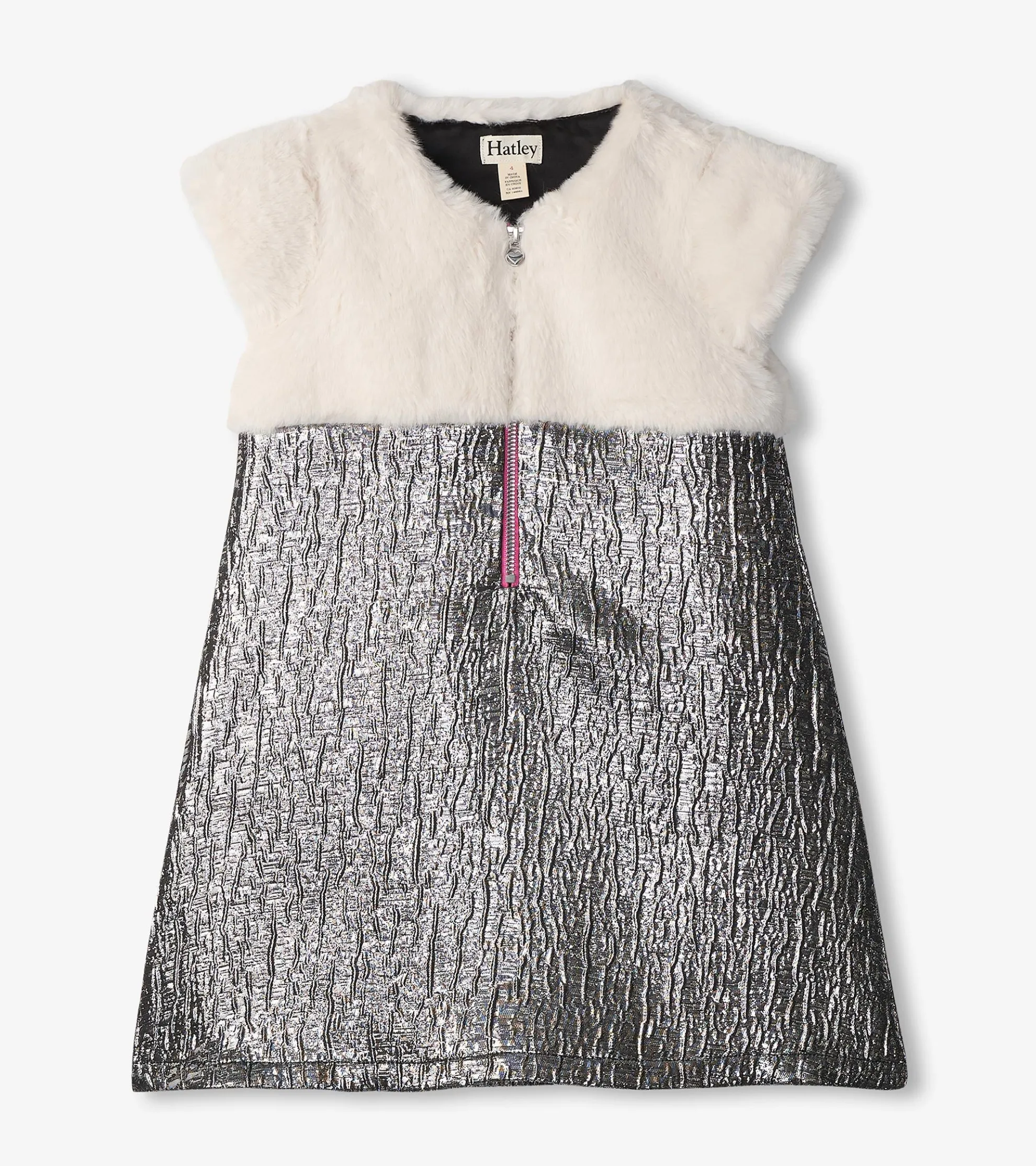 New Girls Faux Fur Jacquard Dress Dresses