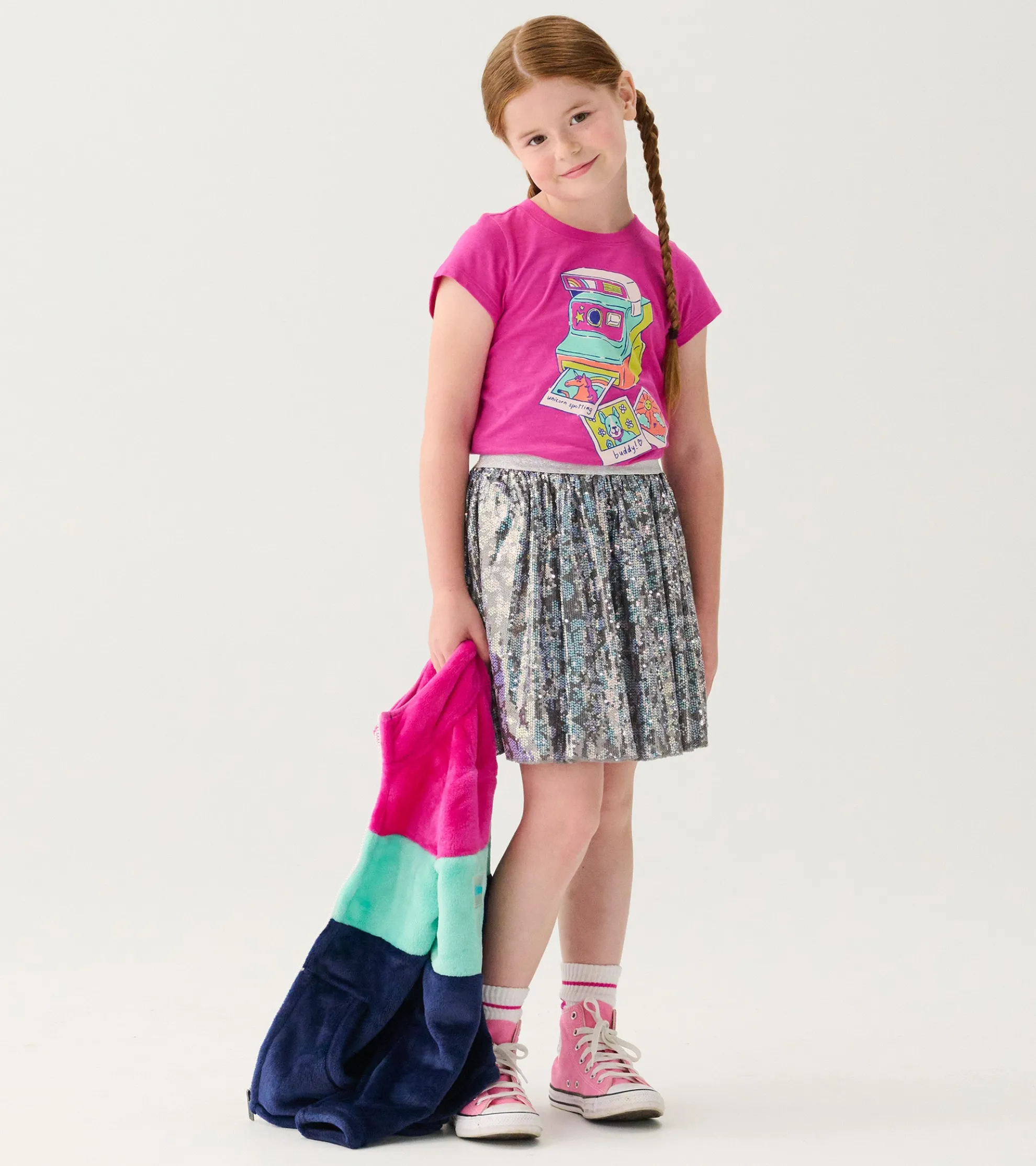 Outlet Girls Flash Photo Graphic Tee Tops