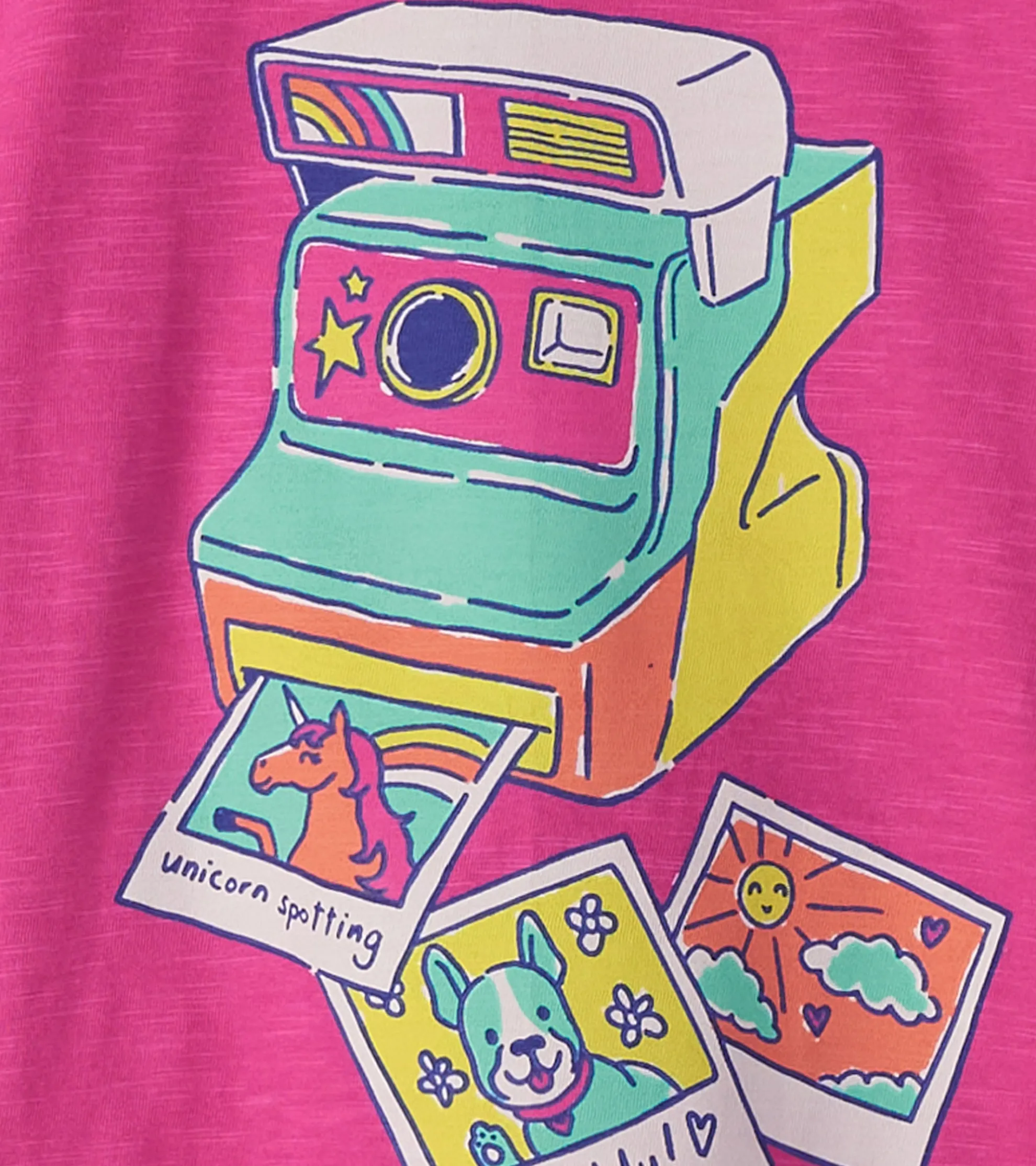Outlet Girls Flash Photo Graphic Tee Tops