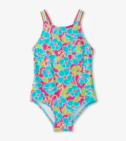 Sale Girls Floating Poppies One-Piece Swimsuit Swimwear|Swimwear