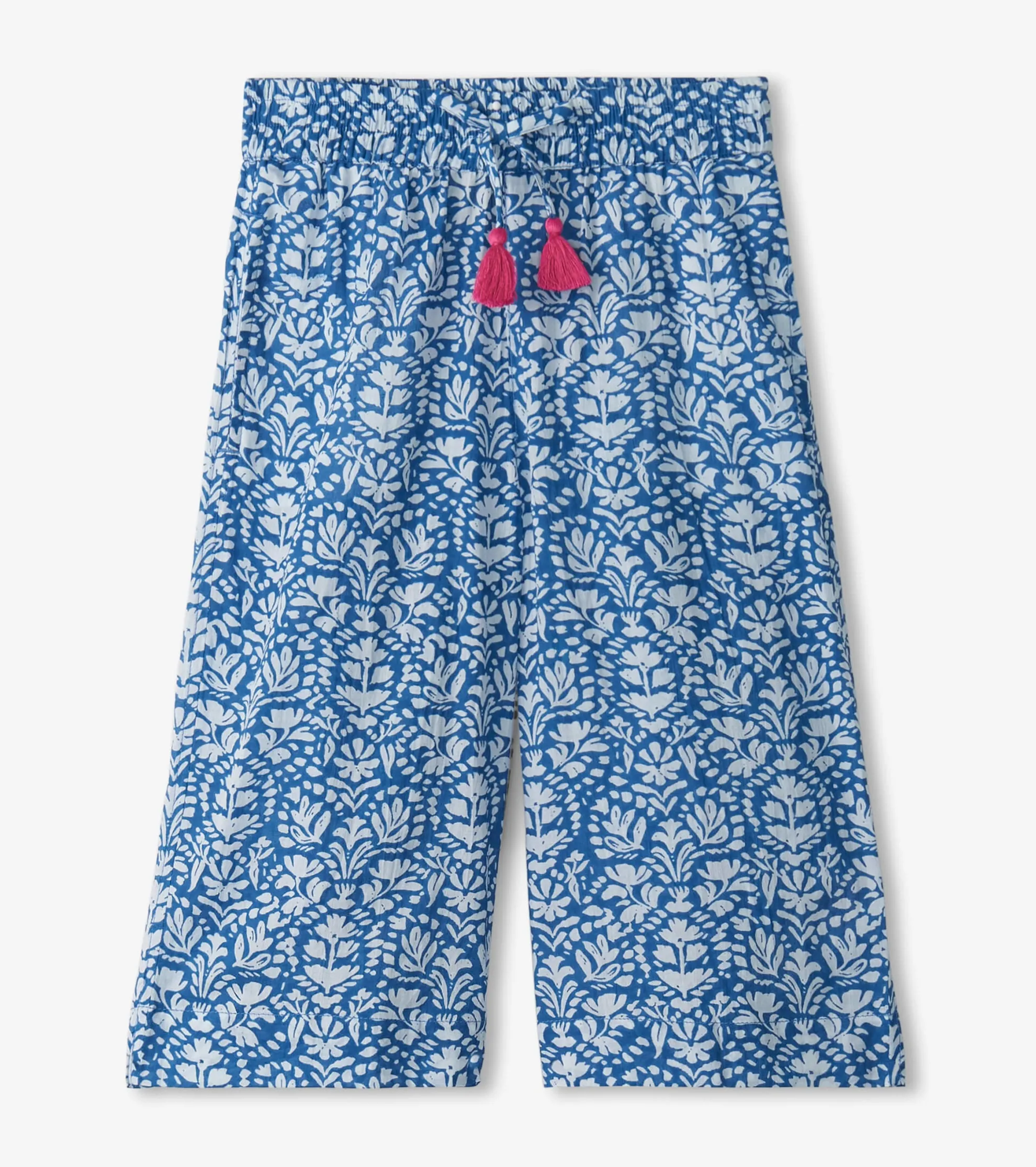 Hot Girls Floral Shibori Cropped Culottes Bottoms
