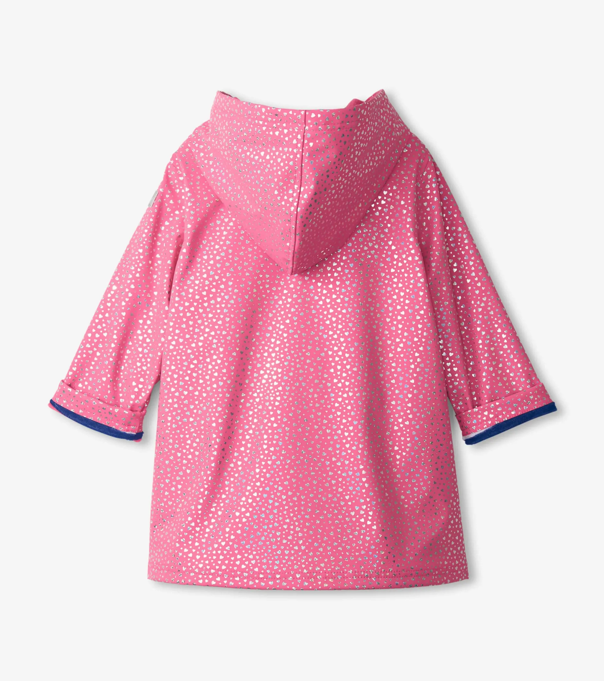 Outlet Girls Glitter Hearts Button-Up Rain Jacket Rainwear|Rainwear