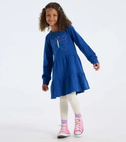 Best Girls Groovy Butterfly Gathered Tiered Dress Dresses