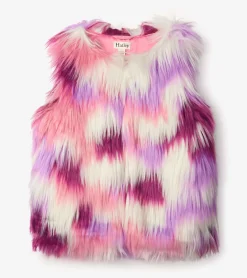 Online Girls Groovy Faux Fur Vest Tops