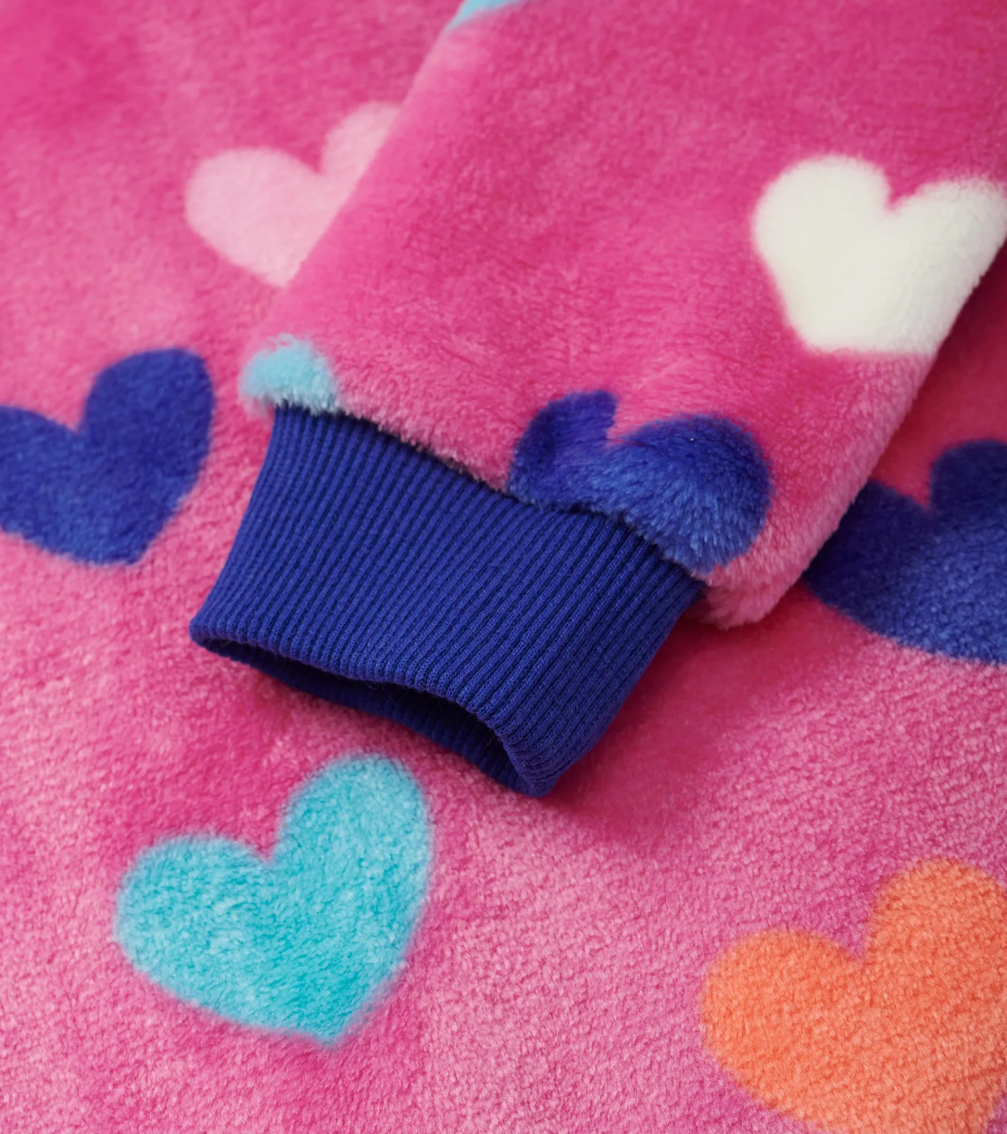 New Girls Hearts Fleece Zip-Up Hoodie Outerwear|Sweaters